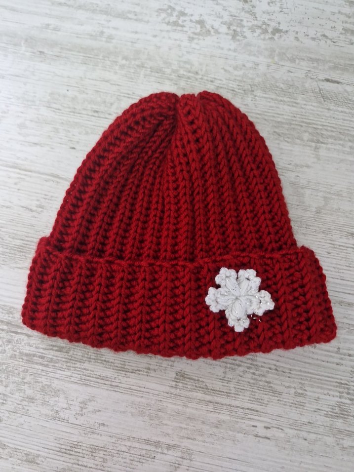 Kırmızı Nakışlı Çocuk ve Kadın Bere ve Eldiven Seti - Görsel 2