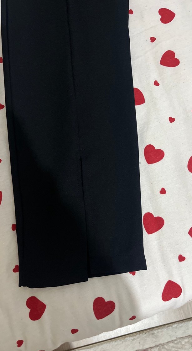 Düğmeli siyah Kadın Kumaş Pantolon - Görsel 2