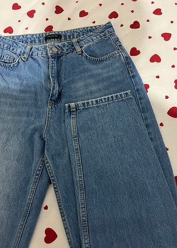 trendyolmilla Düğmeli Mavi Bol Kesim Kot Pantolon - Görsel 4