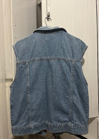 Düğmeli Kadın Kot Yelek - Görsel 2