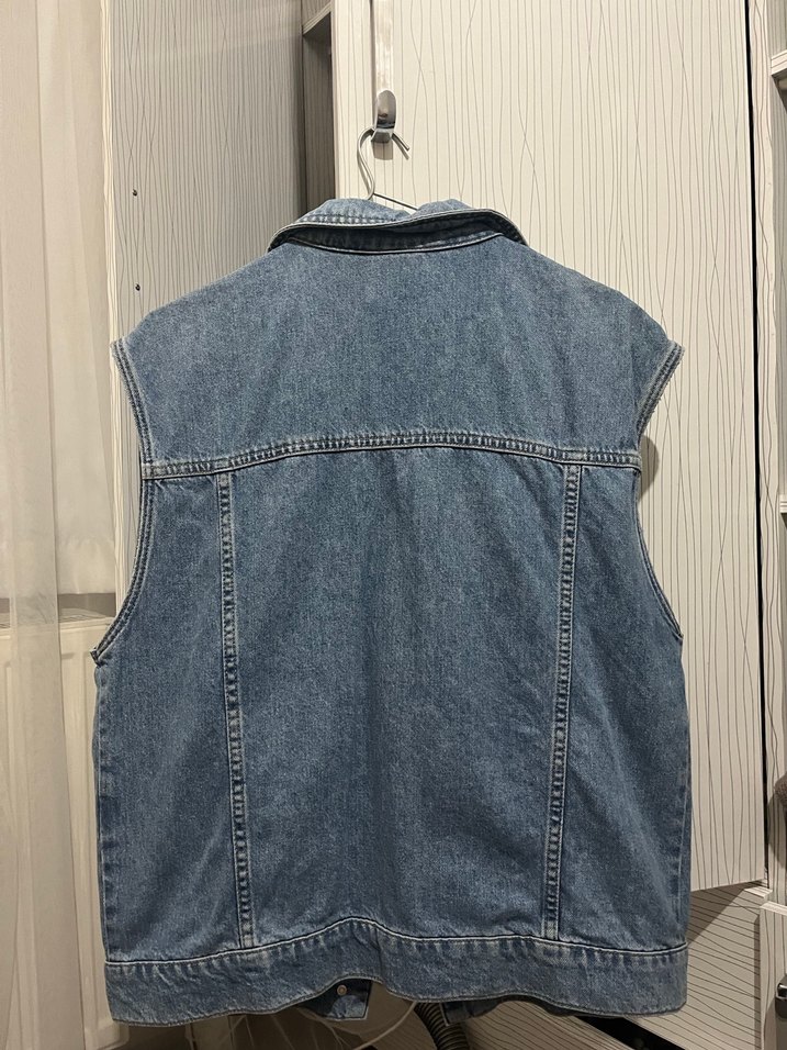 Düğmeli Kadın Kot Yelek - Görsel 2