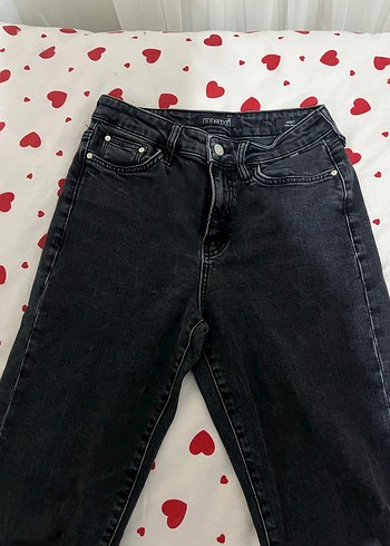 mavi jeans Düğmeli Siyah Kadın Kot Pantolon - Görsel 4