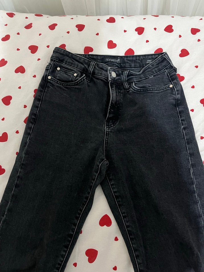mavi jeans Düğmeli Siyah Kadın Kot Pantolon - Görsel 4