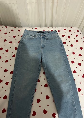 mavi jean Kadın Açık Mavi Denim Günlük Kot Pantolon - Görsel 4