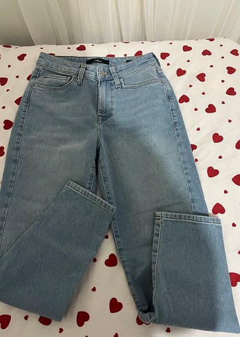 mavi jean Kadın Açık Mavi Denim Günlük Kot Pantolon - Görsel 5