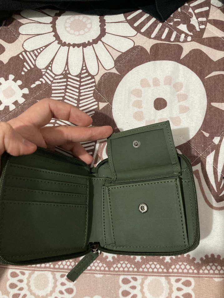 Koyu Yeşil Deri Fermuarlı Erkek Cüzdanı - Görsel 4