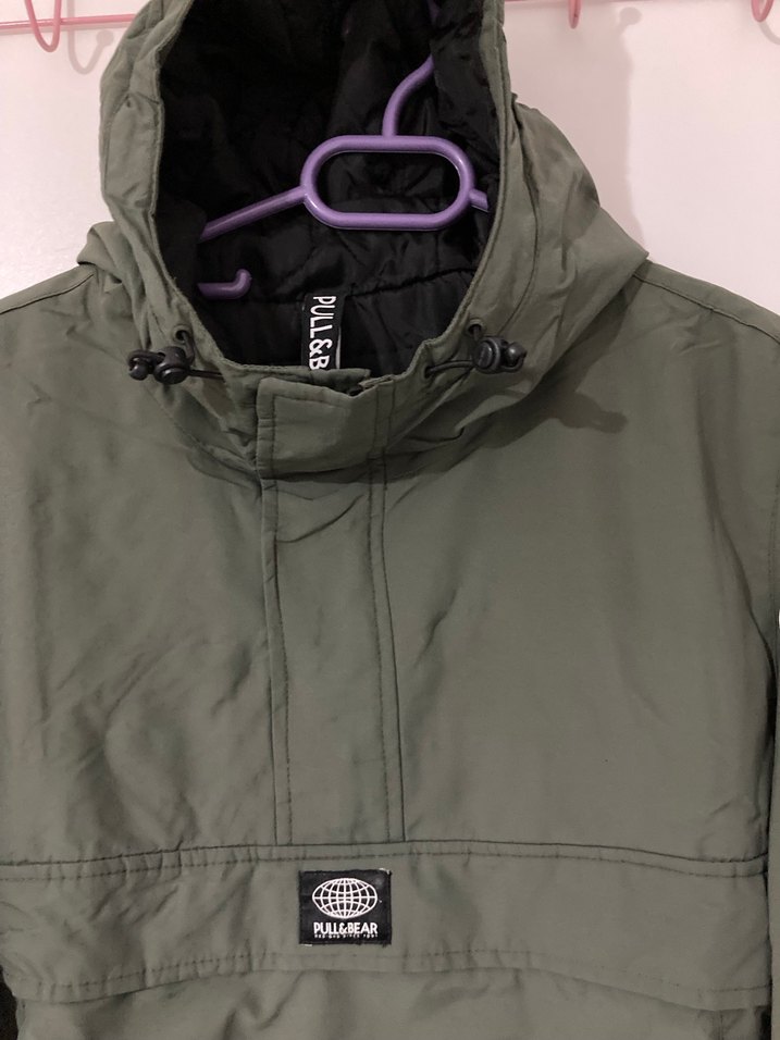 Haki Kapüşonlu Erkek Street Wear Mont - Görsel 3