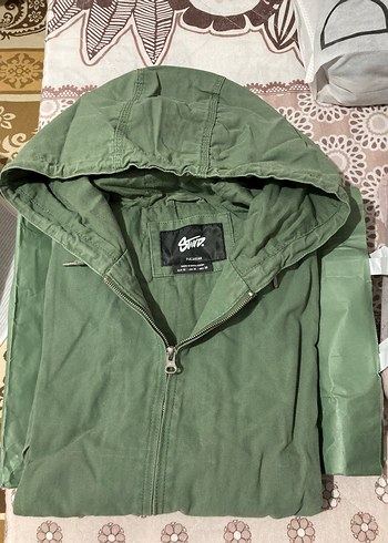 Erkek Haki Kapüşonlu Fermuarlı Ceket - Görsel 5