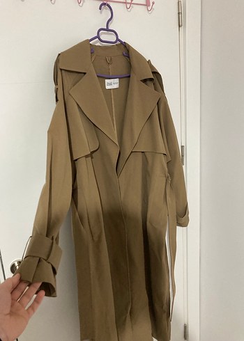 PAULMARK Bej, Kuşaklı Uzun Kadın Trençkot - Görsel 3