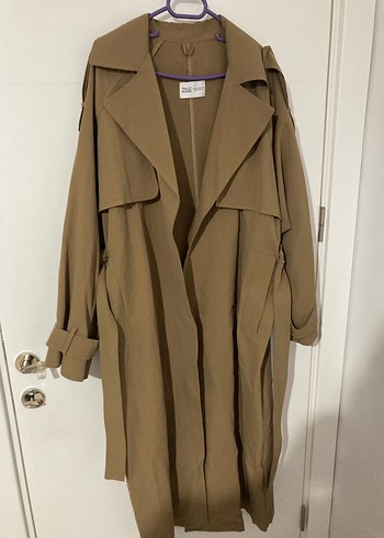 PAULMARK Bej, Kuşaklı Uzun Kadın Trençkot - Görsel 4