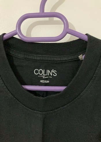 Colins Siyah Erkek Tişört Sade Tasarım - Görsel 4