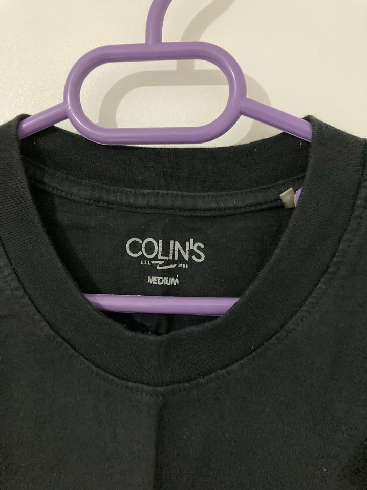 Colins Siyah Erkek Tişört Sade Tasarım - Görsel 4
