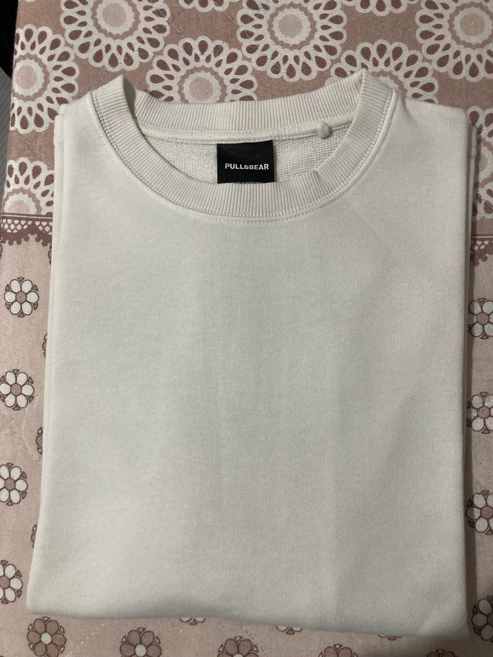 Erkek Beyaz Keten Oversize Tişört - Görsel 3