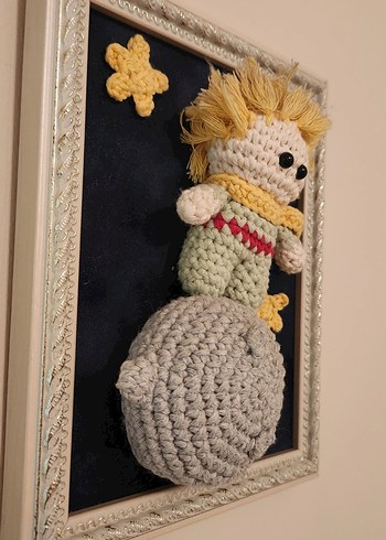 Çerçeveli El Yapımı 3 Boyutlu Örgü Küçük Prens Duvar Aksesuarı - Görsel 3