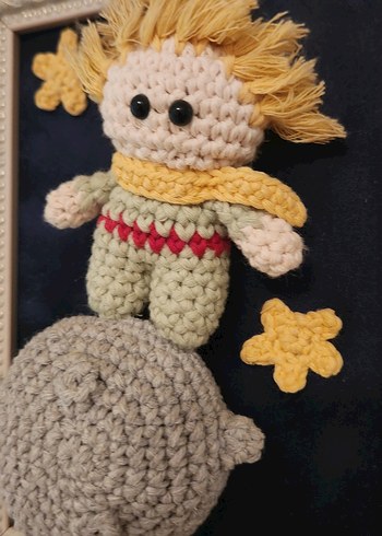 Çerçeveli El Yapımı 3 Boyutlu Örgü Küçük Prens Duvar Aksesuarı - Görsel 2