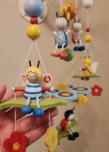 Renkli Ahşap Biblolu Bebek Dönencesi - Görsel 2