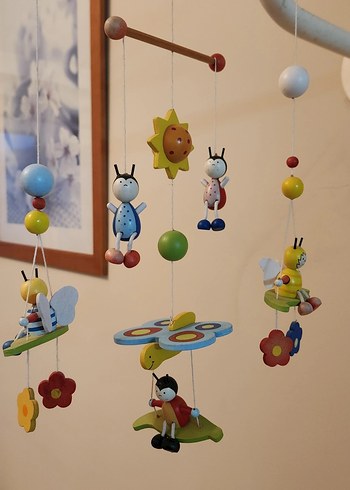 Renkli Ahşap Biblolu Bebek Dönencesi - Görsel 5