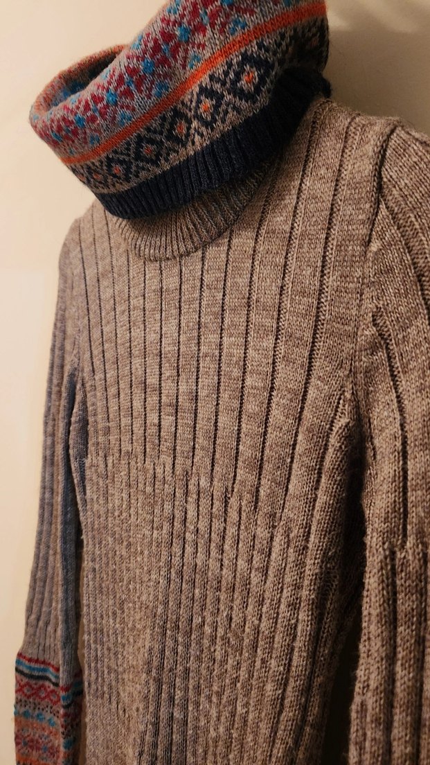 Bohem Tarz Boğazlı Uzun Kollu Örgü Kadın Tunik - Görsel 2