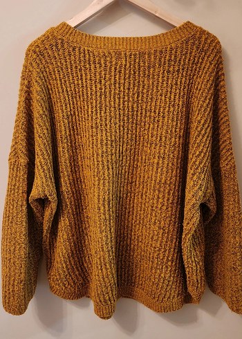 Hardal Renkli Örgü Kadın Kazak - Görsel 4