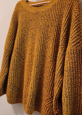 Hardal Renkli Örgü Kadın Kazak - Görsel 2