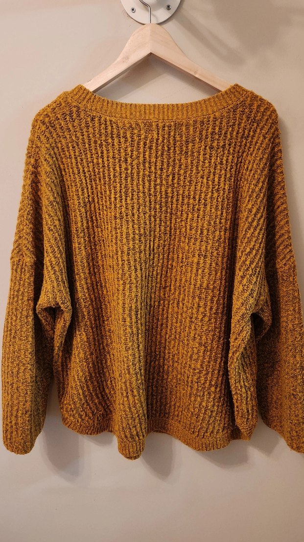 Hardal Renkli Örgü Kadın Kazak - Görsel 4