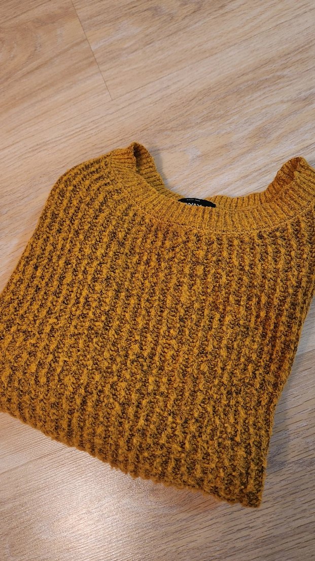 Hardal Renkli Örgü Kadın Kazak - Görsel 5