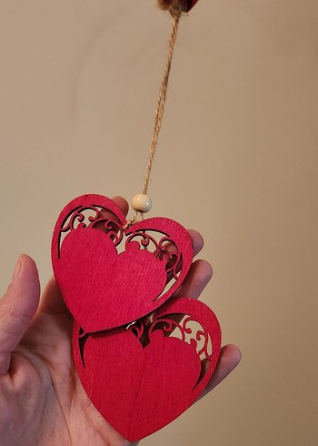 Kırmızı Kalp Şeklinde Duvar Süsü - Görsel 3