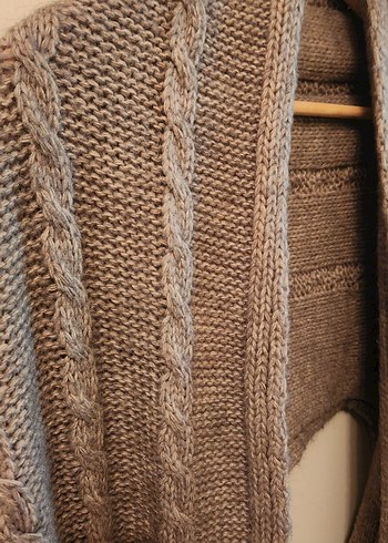 Bej Örgü Koldan Giymeli Kadın Şal - Görsel 4