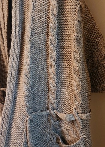 Bej Örgü Koldan Giymeli Kadın Şal - Görsel 3