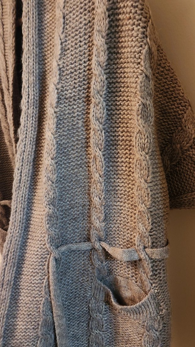 Bej Örgü Koldan Giymeli Kadın Şal - Görsel 3