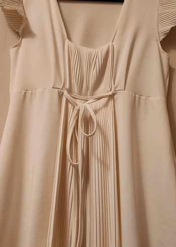 Bej Pilili V Yaka Hamile Bluzu - Görsel 3