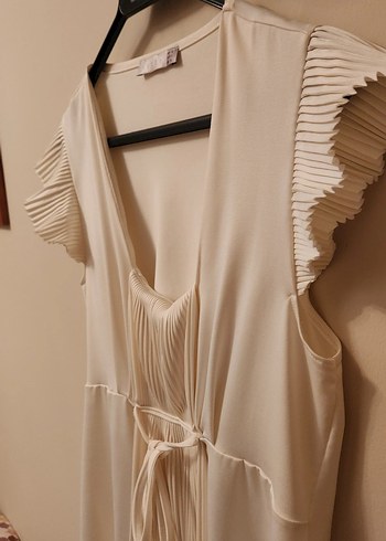 Bej Pilili V Yaka Hamile Bluzu - Görsel 4