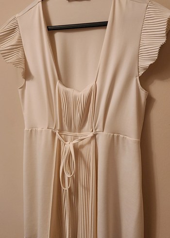 Bej Pilili V Yaka Hamile Bluzu - Görsel 8