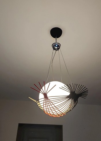 Siyah ve Kırmızı Detaylı Modern Sarkıt Avize - Görsel 3