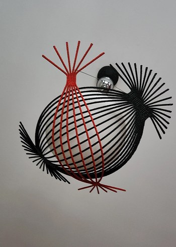 Siyah ve Kırmızı Detaylı Modern Sarkıt Avize - Görsel 2