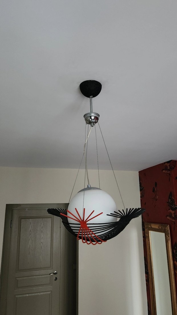 Siyah ve Kırmızı Detaylı Modern Sarkıt Avize - Görsel 5