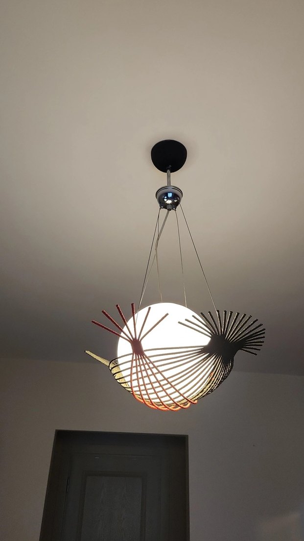 Siyah ve Kırmızı Detaylı Modern Sarkıt Avize - Görsel 3