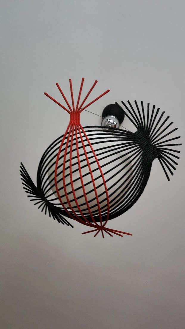 Siyah ve Kırmızı Detaylı Modern Sarkıt Avize - Görsel 2