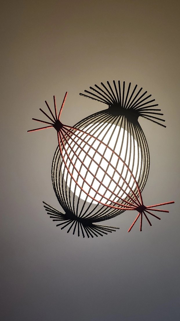 Siyah ve Kırmızı Detaylı Modern Sarkıt Avize - Görsel 4