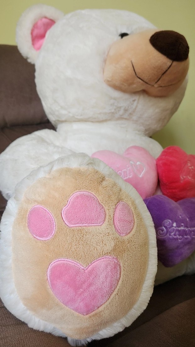 Beyaz Peluş Ayı Oyuncak Kalpli Seni Çok Seviyorum - Görsel 5