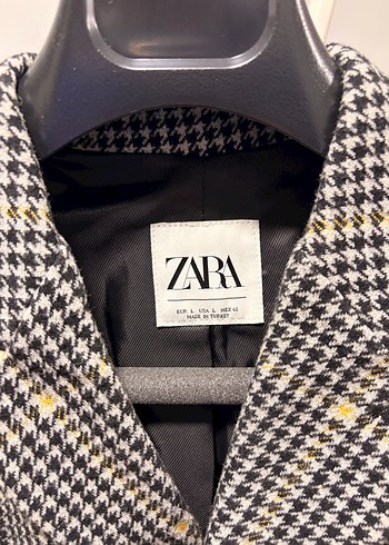 Gri Ekose Desenli Erkek Kruvaze Mont - Görsel 4