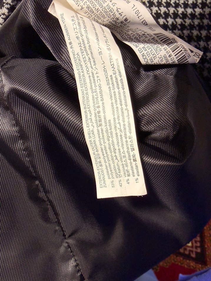 Gri Ekose Desenli Erkek Kruvaze Mont - Görsel 3