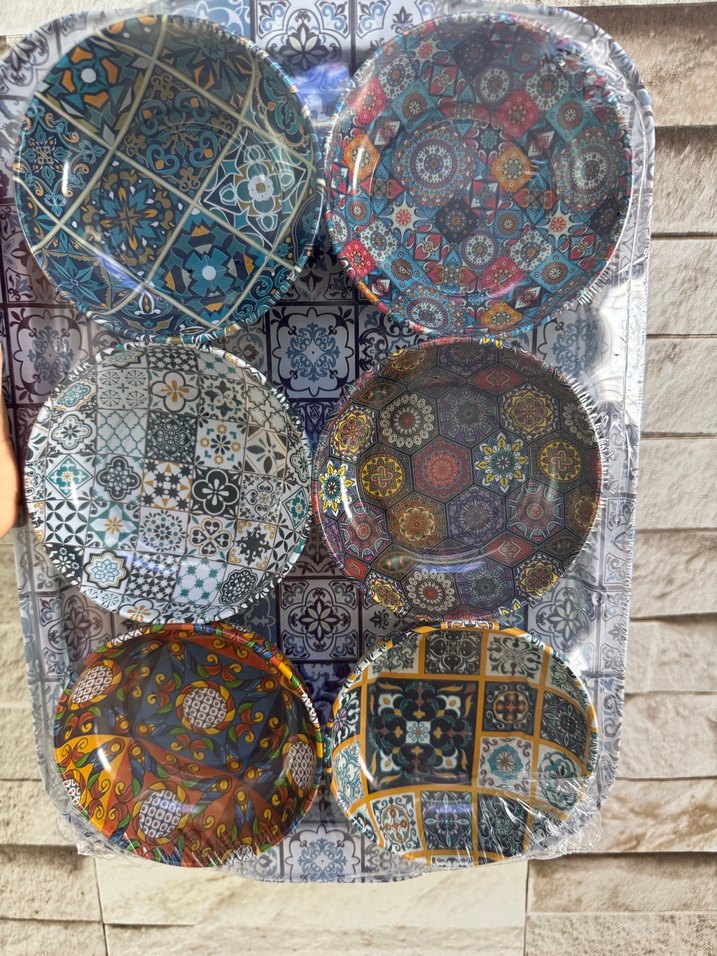 Renkli Bohem Desenli Tabak Seti - Görsel 2