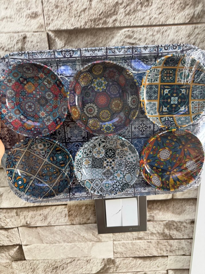 Renkli Bohem Desenli Tabak Seti - Görsel 3