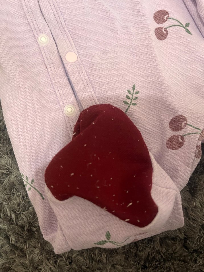 Yenidoğan Düğmeli Lila Nakışlı Bebek Kız Tulum - Görsel 2