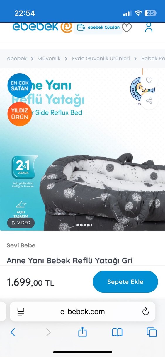 Gri Desenli Anne Yanı Reflü Yatağı - Görsel 4
