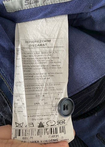 Erkek Lacivert Denim Pantolon Regular Fit - Görsel 4