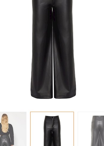 Siyah Parlak Deri Düğmeli Kadın - Görsel 2