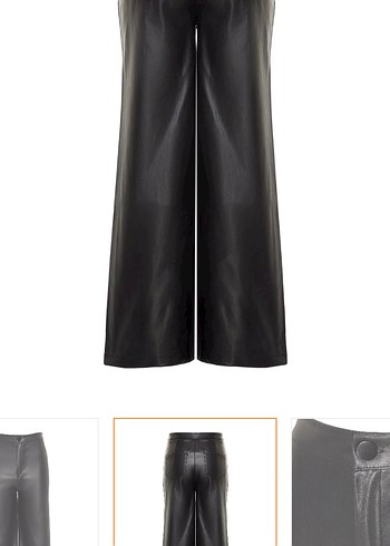 Siyah Parlak Deri Düğmeli Kadın - Görsel 3