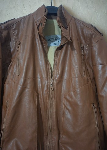 Kahverengi Deri Kadın Ceket - Görsel 5